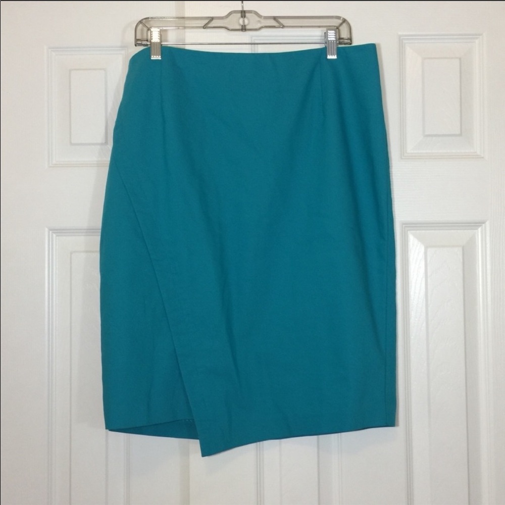 Asymmetrical Teal Pencil Skirt